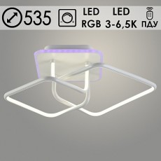 Люстра DK6008/2 WH белый 80W+8W LED RGB 3000-6500K d535 ПДУ диммер